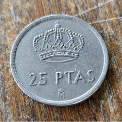 Moeda da Espanha 25 pesetas 1983