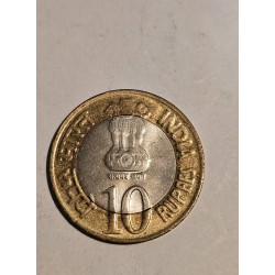 Moeda da India 10 rupias 2010 Bimetalica