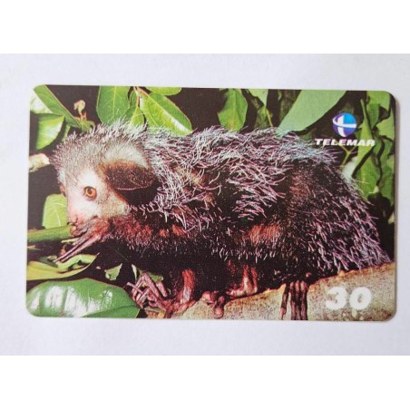 Cartão Telefônico TElemar - Série Primata - Aye Aye - Item de Colecionador