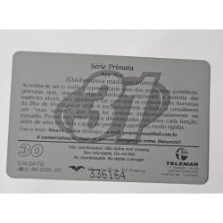 Cartão Telefônico TElemar - Série Primata - Aye Aye - Item de Colecionador