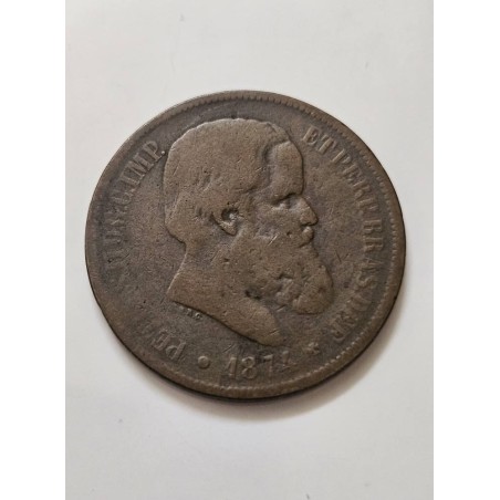 Moeda Brasil 40 Réis 1871 - D. Pedro II | Império | Numismática