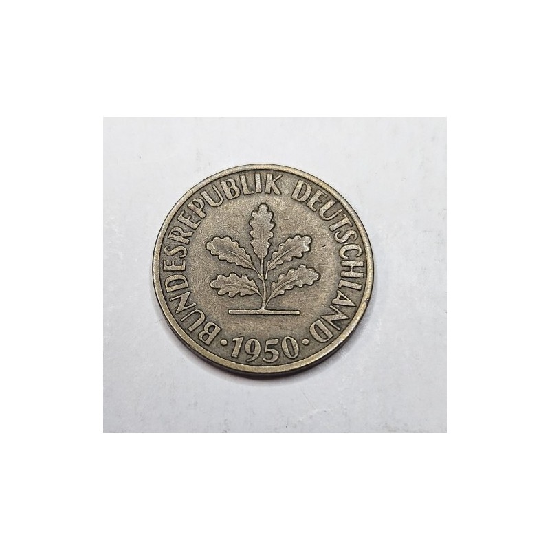 Moeda da Alemanha 10 pfenning 1950 D KM108