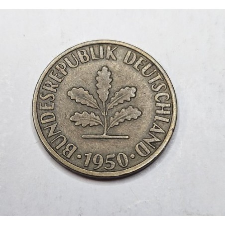 Moeda da Alemanha 10 pfenning 1950 D KM108