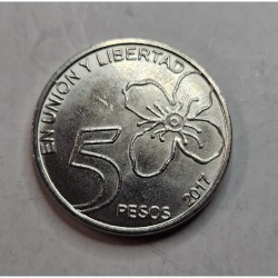 Moeda da Argentina 5 pesos 2017 Arrayan