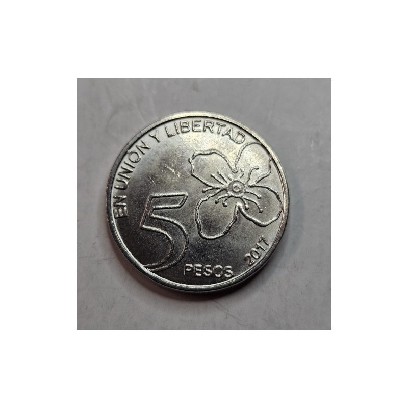 Moeda da Argentina 5 pesos 2017 Arrayan