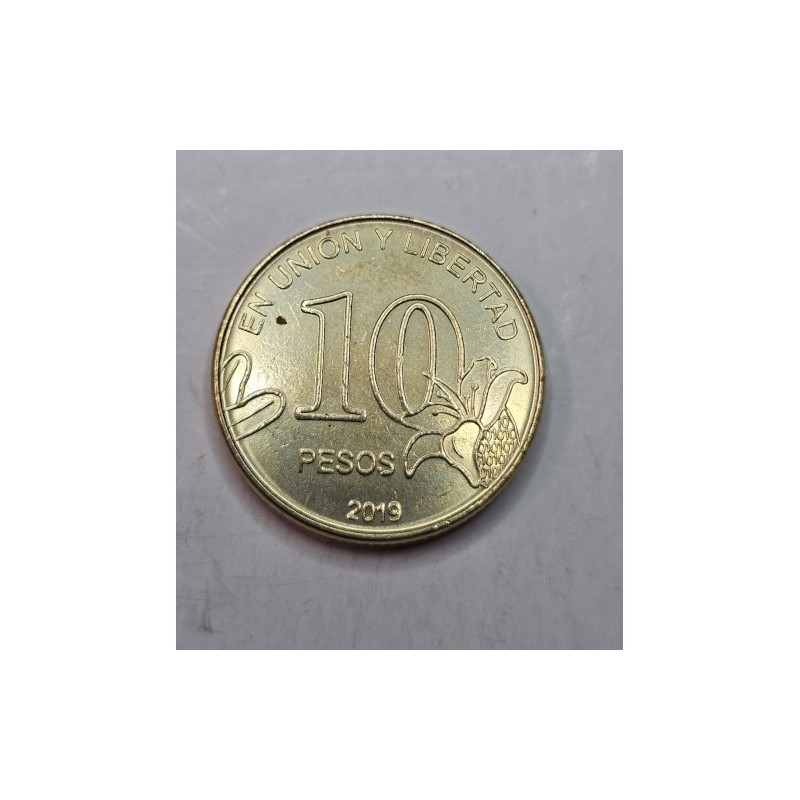 Moeda da Argentina 10 pesos 2019 Árvore Caldén