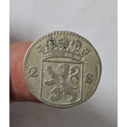 Moeda, Holanda, 2, stuivers, 1761, KM48, prata