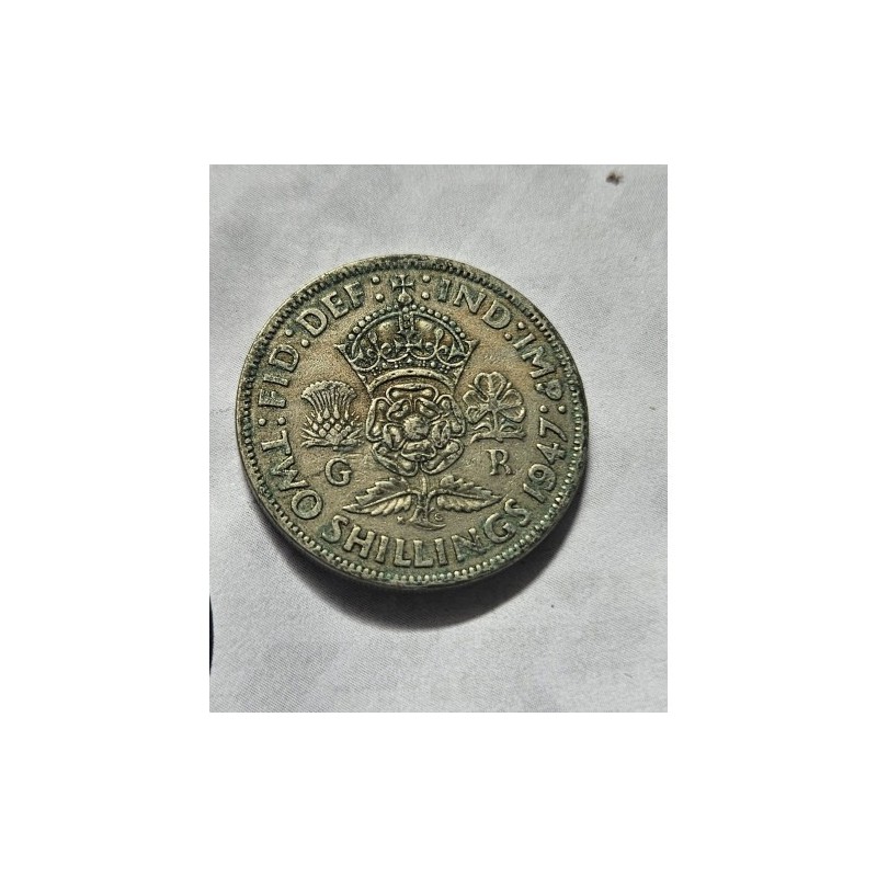 Moeda da Inglaterra 2 shilling 1947