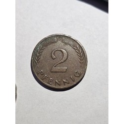 Moeda da Alemanha 2 pfenning 1950 J