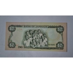 Cédula da Jamaica 2 dólares P69e 1993 FE