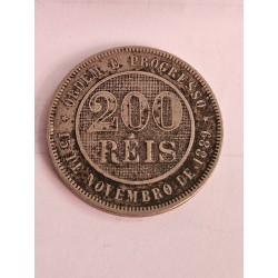 Moeda Brasil 200 Réis 1899 - Cuproníquel Data dificil
