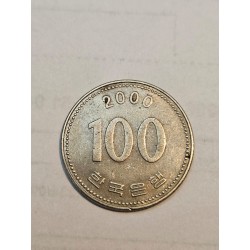 Moeda Coreia do Sul 100 Won (2000) - Almirante Yi Sun-Sin - Herói Nacional Coreano
