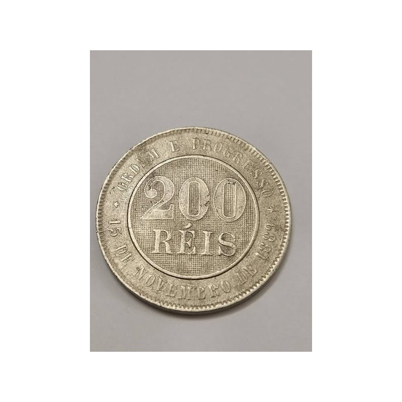Moeda Brasil República Velha 200 réis 1898 cupro-niquel