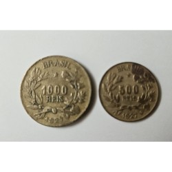 Lote Moedas Brasil Série Fortuna 500 e 1000 réis datas variadas MBC