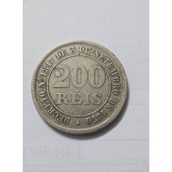 Moeda Brasil Império 200 réis 1878 V021 MBC