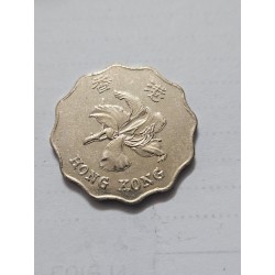 Moeda Hong Kong 2 Dólares 2013 - Formato Ondulado (12 Entalhes) / Flor de Bauhinia