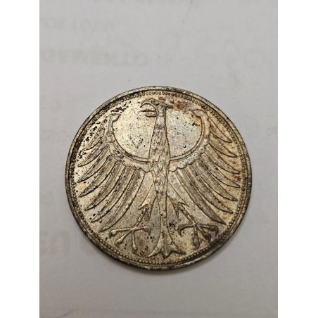 Moeda da Alemanha 5 marcos 1959 prata