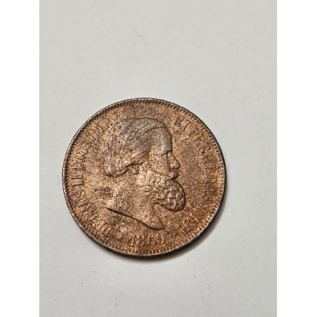 Moeda Brasil Império 20 réis 1869 Dom Pedro II MBC