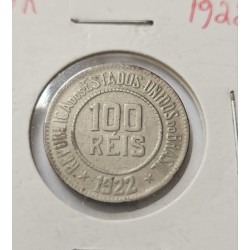 Moeda Brasil República 100 réis 1922 data escassa