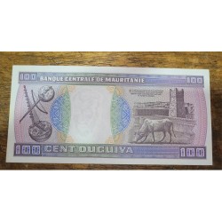 Cédula da Mauritânia 100 ouguiya P4c 1985 FE