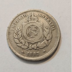 Moeda Brasil Império 100 réis 1883 MBC