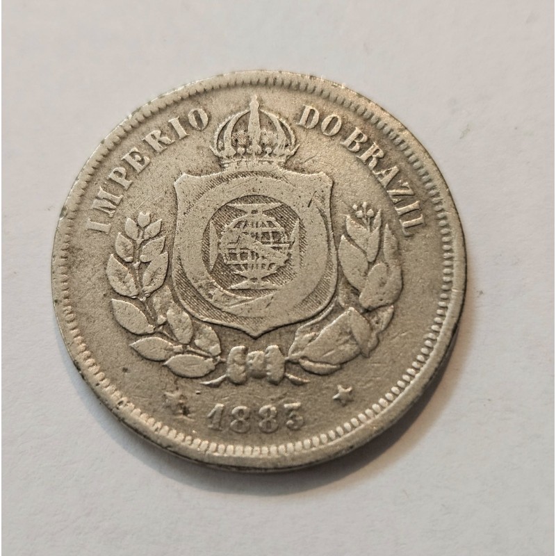 Moeda Brasil Império 100 réis 1883 MBC