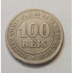 Moeda Brasil Império 100 réis 1883 MBC
