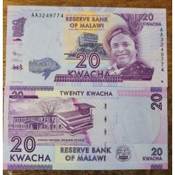 Cédula de Malawi 20 kwatcha FE