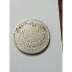 Moeda Brasil 100 réis 1876 data escassa V006