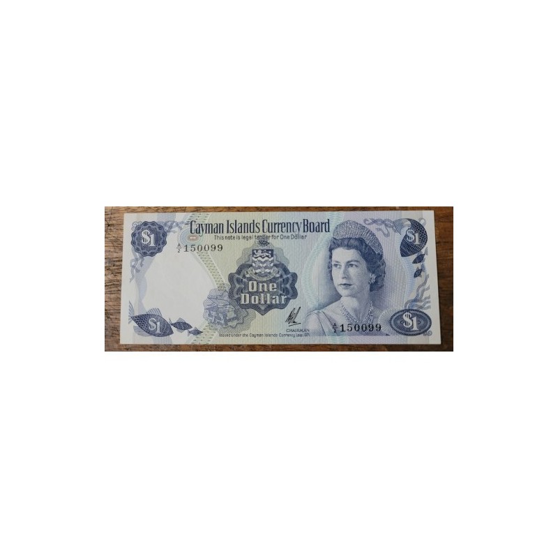 Cédula das Ilhas Cayman Currency board P1b FE Rainha Elizabeth II