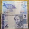 Cédula Brasil 2 reais letras AA Guido Mantega FE