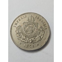 Moeda Brasil Império 200 réis 1871 Soberba-FC