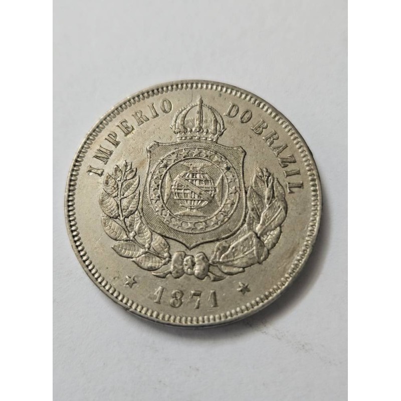 Moeda Brasil Império 200 réis 1871 Soberba-FC