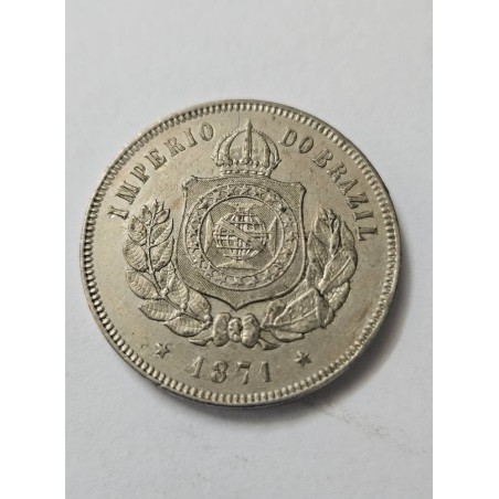 Moeda Brasil Império 200 réis 1871 Soberba-FC