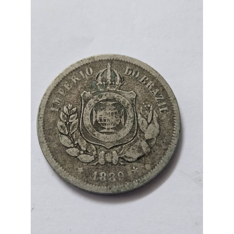 Moeda Brasil império 100 réis 1889 cuproniquel MBC
