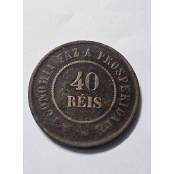 Moeda Brasil 40 réis 1912 bronze republica