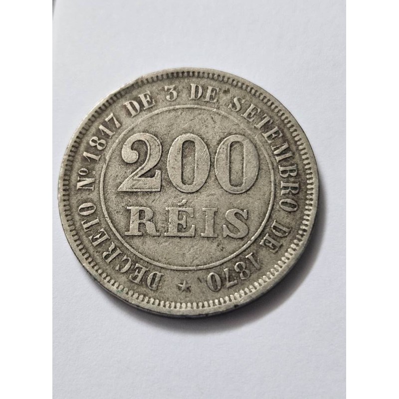 Moeda Brasil Império 200 réis 1884 V024
