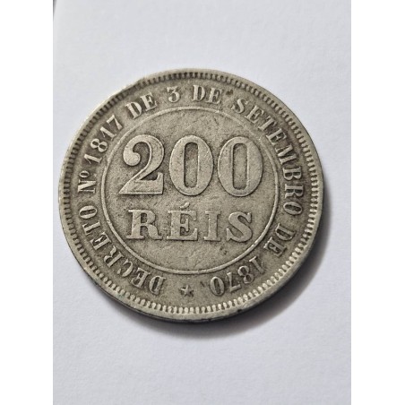 Moeda Brasil Império 200 réis 1884 V024