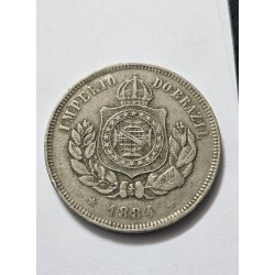 Moeda Brasil Império 200 réis 1884 V024