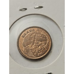 Moeda Brasil Republica Real 1 centavo 1998 Soberba