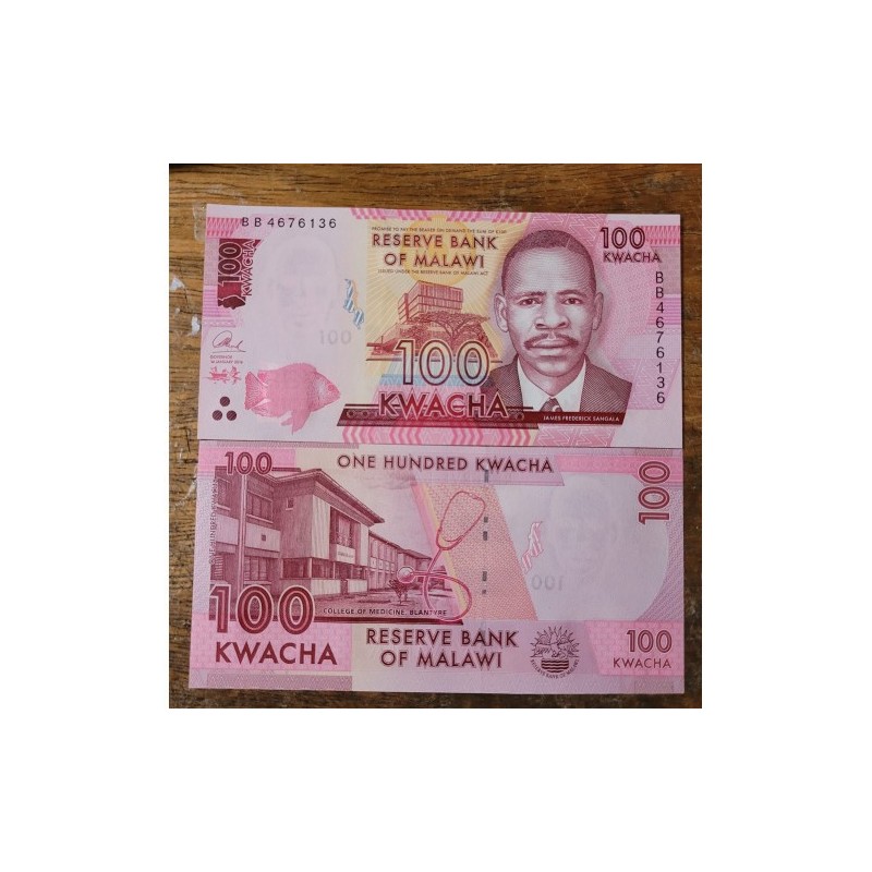Cédula do Malawi 100 kwatcha FE