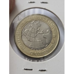 Moeda Brasil 1998 Direitos Humanos Flor de Cunho