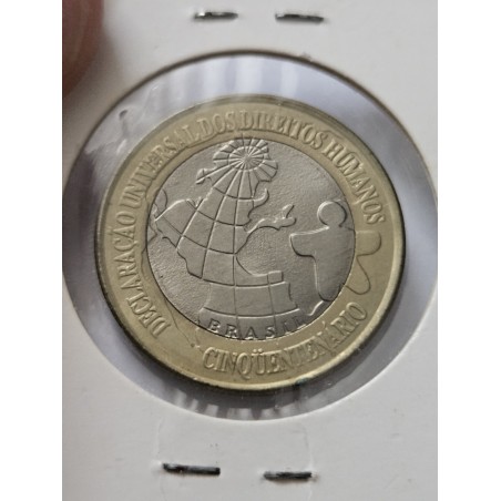 Moeda Brasil 1998 Direitos Humanos Flor de Cunho