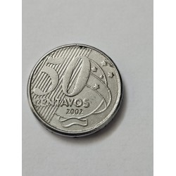 Moeda Brasil 50 centavos 2002