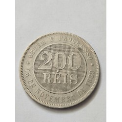 V049 Moeda Brasil 200 Réis 1896 - Cuproníquel - Escudo da República / Proclamação