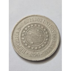 V049 Moeda Brasil 200 Réis 1896 - Cuproníquel - Escudo da República / Proclamação