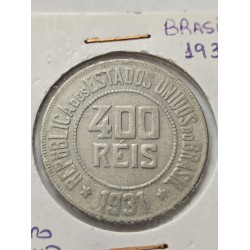 Moeda Brasil 400 Réis 1931 -  Efígie da República MBC