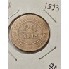 Moeda Brasil republica 20 réis 1893 Vintém Bronze MBC