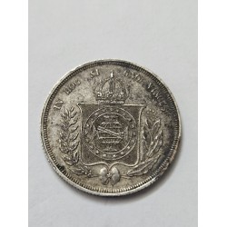 Moeda Brasil Império 500 réis 1860 prata Terceiro Sistema