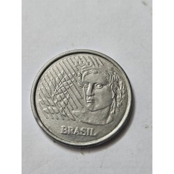 Moeda Brasil Real 10 centavos 1997 data vazada